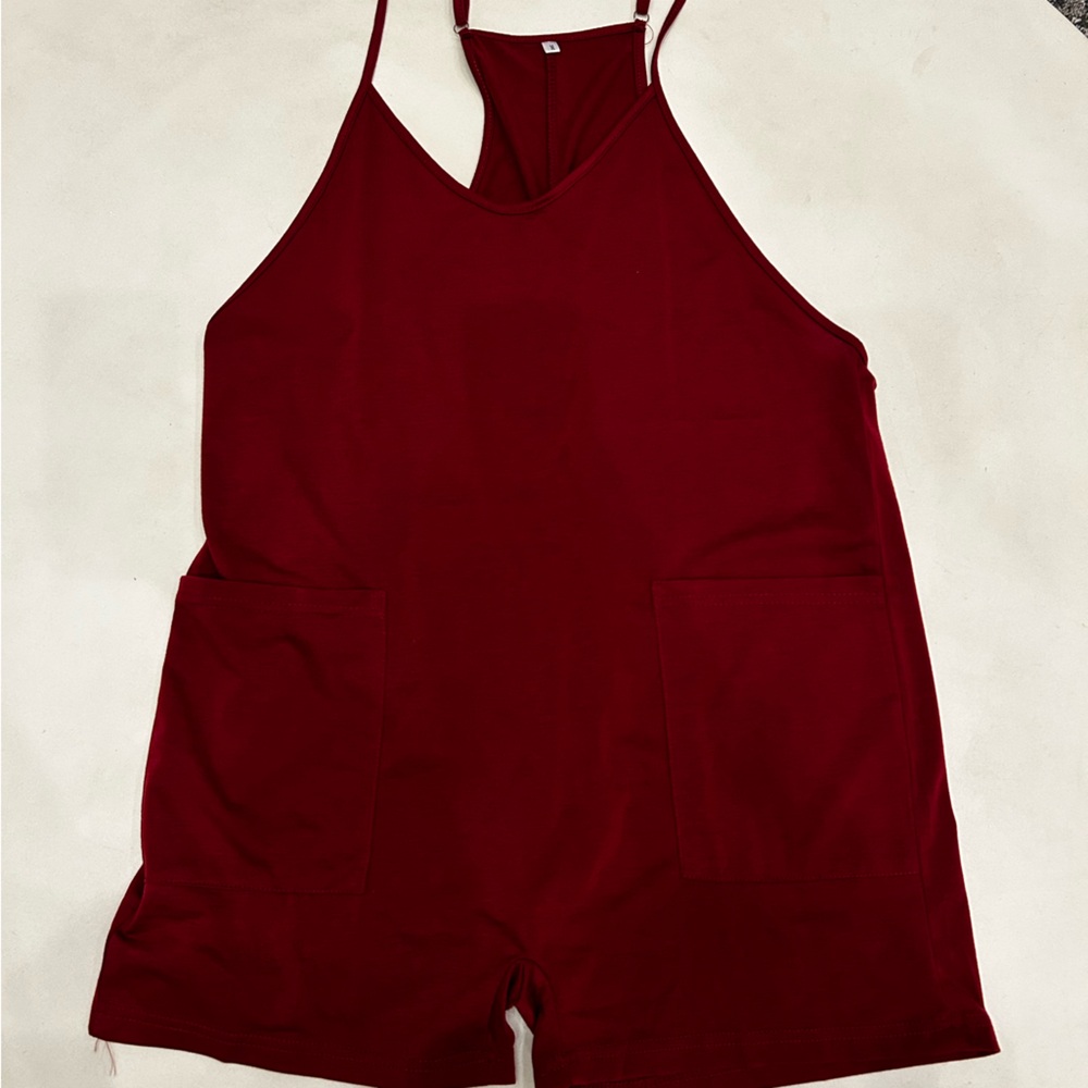 Red Sleeveless Jumpsuit